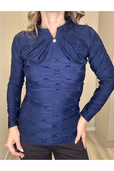 Mystic Day - Lilla Sötétkék Önmintás Felső