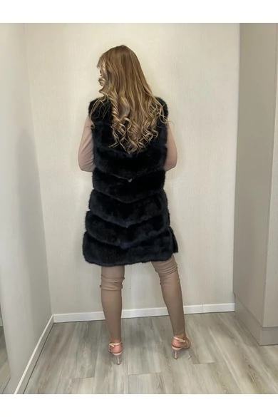 BEST - Műszőrme Fekete Mellény
