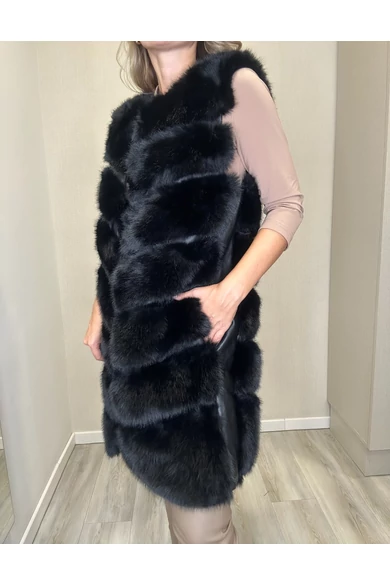 BEST - Műszőrme Fekete Mellény
