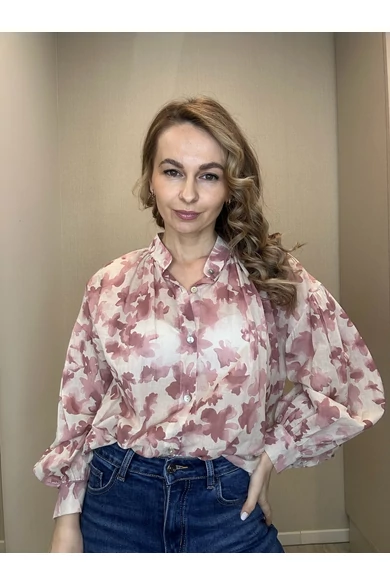 BEST – Mintás Mályva Blúz