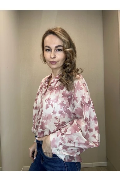 BEST – Mintás Mályva Blúz
