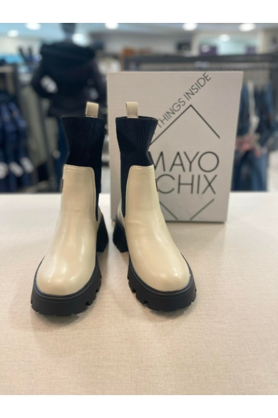 Mayo Chix - Beige-Fekete Bokacsizma
