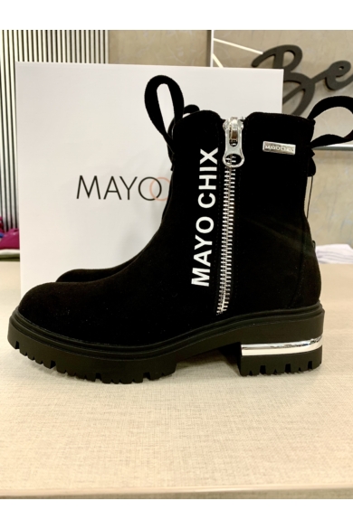 Mayo Chix - 3235 Velúr Fekete Bakancs