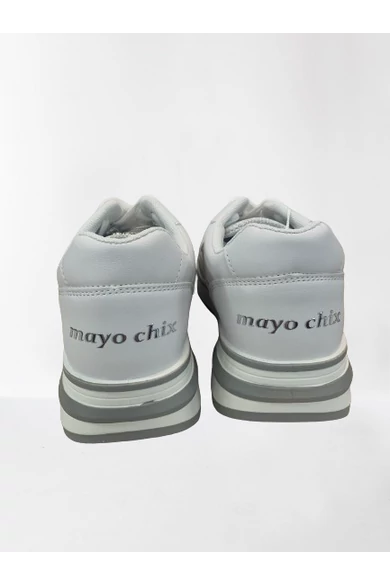 Mayo Chix - 4114 Strasszos Fehér Ezüst Cipő