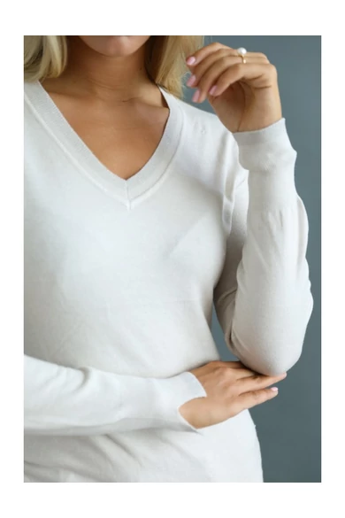 Warp Zone - Ecrü Kötött Pulóver